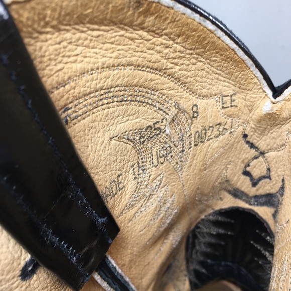 Vintage Tony Lama Mens #6252 Smooth Black Leather Cowboy Western Boots Size 8 EE - Picture 13 of 13